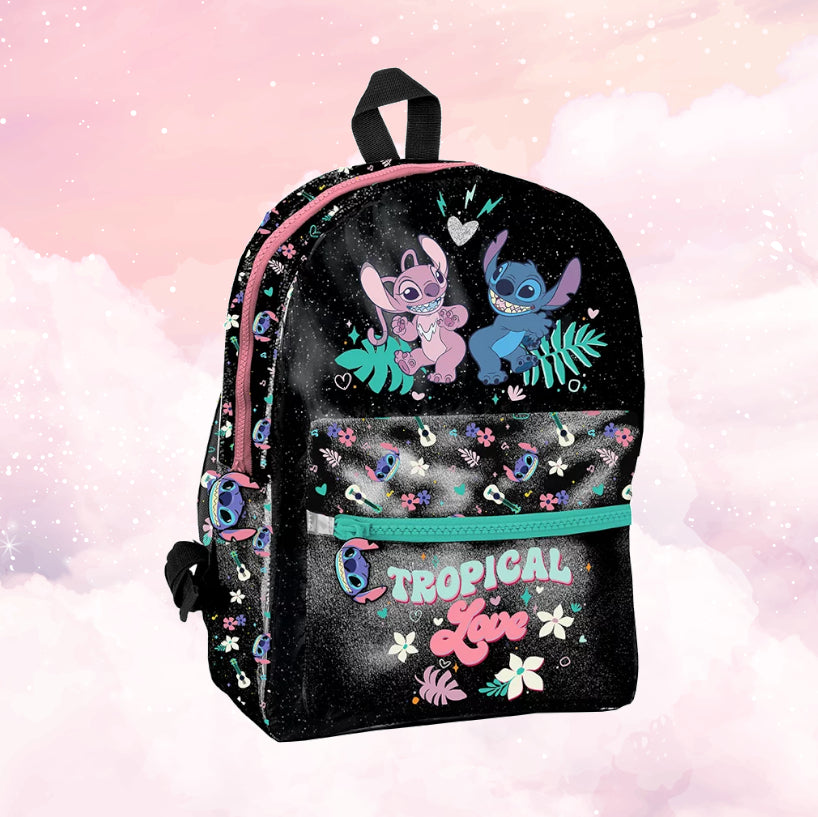 Petit Sac à Dos Enfant Premium 31cm | Stitch et Angel | 1 Compartiment