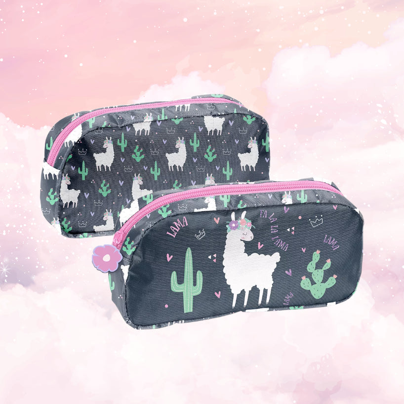 Plumier fourre-tout enfant 20cm | Lama Nuit | Sans ustensiles