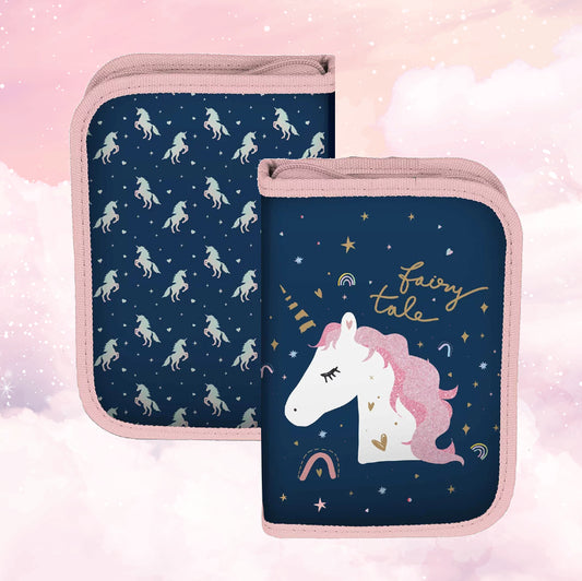 Plumier enfant 19cm | Licorne Bleu | Sans ustensiles