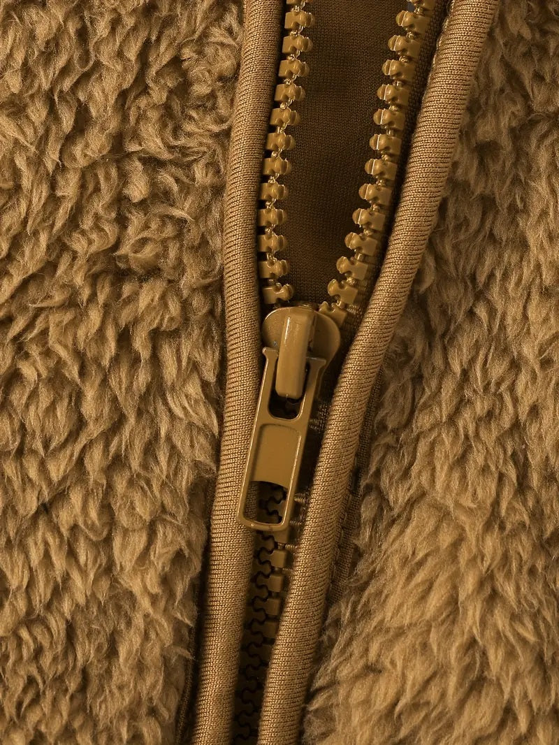 Veste Polaire Enfant -Brun Camel- | Message Brodé | De 6mois à 2 ans
