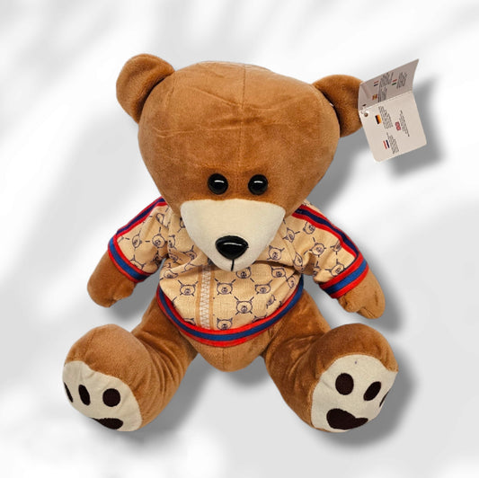 Peluche Ourson Calin 30cm avec Pull personnalisé brodé | Bande Rouge et Bleue