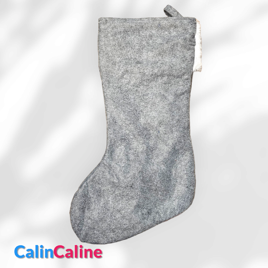Personalized Gray Christmas Boot | Santa Claus | 47cm