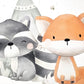 Tour de lit Raton Renard | 3 coussins 60cm x 40cm | Coton et Velours | A personnaliser