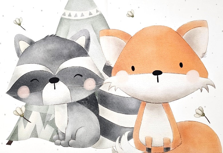 Tour de lit Raton Renard | 3 coussins 60cm x 40cm | Coton et Velours | A personnaliser