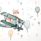 Tour de lit Renard Pilote | 3 coussins 60cm x 40cm | Coton et Velours | A personnaliser