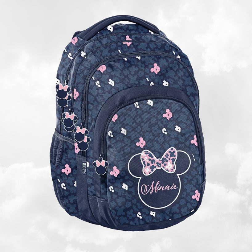 Sac à Dos Enfant Premium 39cm | Minnie Bleu | 3 Compartiments