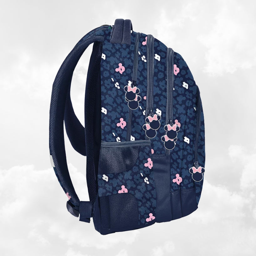 Sac à Dos Enfant Premium 39cm | Minnie Bleu | 3 Compartiments