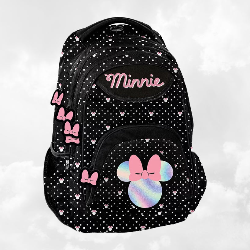 Sac à Dos Enfant Premium 39cm | Minnie Rainbow | 3 Compartiments