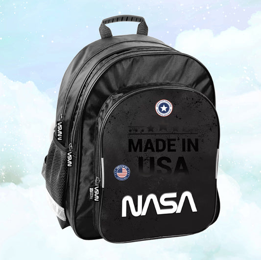 Sac à Dos Enfant Premium 41cm | Nasa Noir | 2 Compartiments