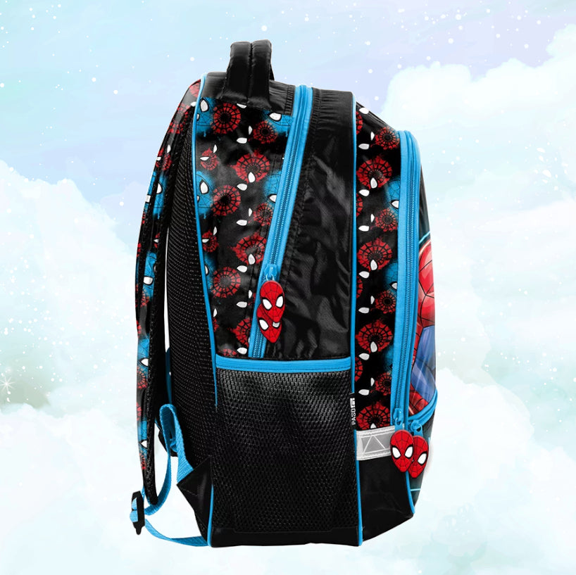 Sac à Dos Enfant Premium 38cm | Spiderman Blue | 2 Compartiments