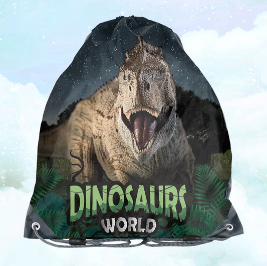 Sac de gym | Sac à chaussures Enfant 38cm | Dinosaur World