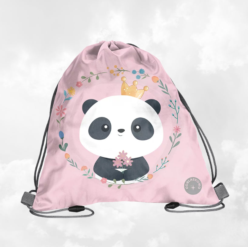 Sac de gym | Sac à chaussures Enfant 38cm | Panda Rose
