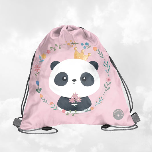 Sac de gym | Sac à chaussures Enfant 38cm | Panda Rose