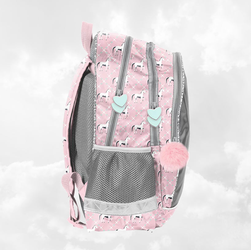 Sac à Dos Enfant Premium 38cm | Cheval Sauvage | 2 Compartiments