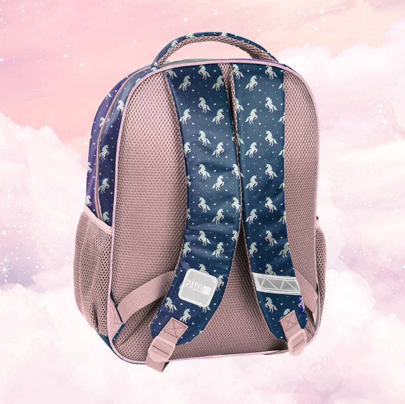 Sac à Dos Enfant Premium 41cm | Licorne Bleu | 2 Compartiments
