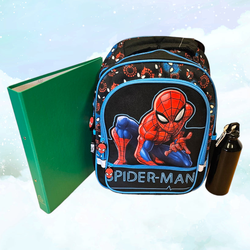Sac à Dos Enfant Premium 41cm | Spiderman Blue | 2 Compartiments