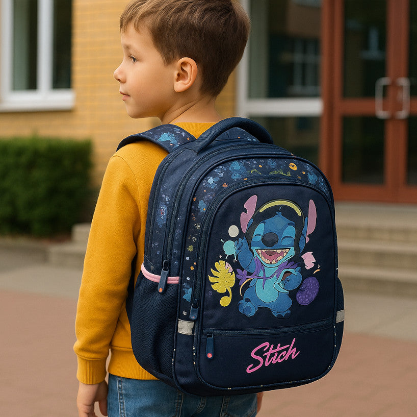 Sac à Dos Enfant Premium 38cm | Stitch Funny | 2 Compartiments