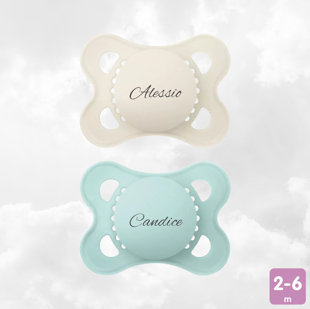 2 Sucettes MAM COLORS Personnalisées | 2 à 6 mois | Lin & Sage