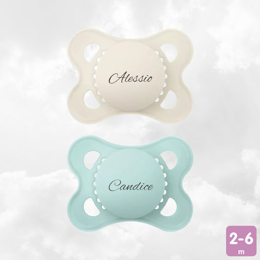 2 Sucettes MAM COLORS Personnalisées | 2 à 6 mois | Lin & Sage