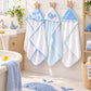 Trio Capes de bain Baleine 0-3 ans | 71cm x 71cm | Prénom Brodé