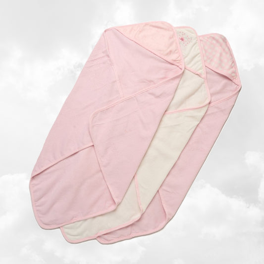 Trio Capes de bain Floral 0-3 ans | 71cm x 71cm | Prénom Brodé