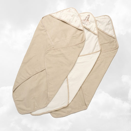 Trio Capes de bain Girafe 0-3 ans | 71cm x 71cm | Prénom Brodé