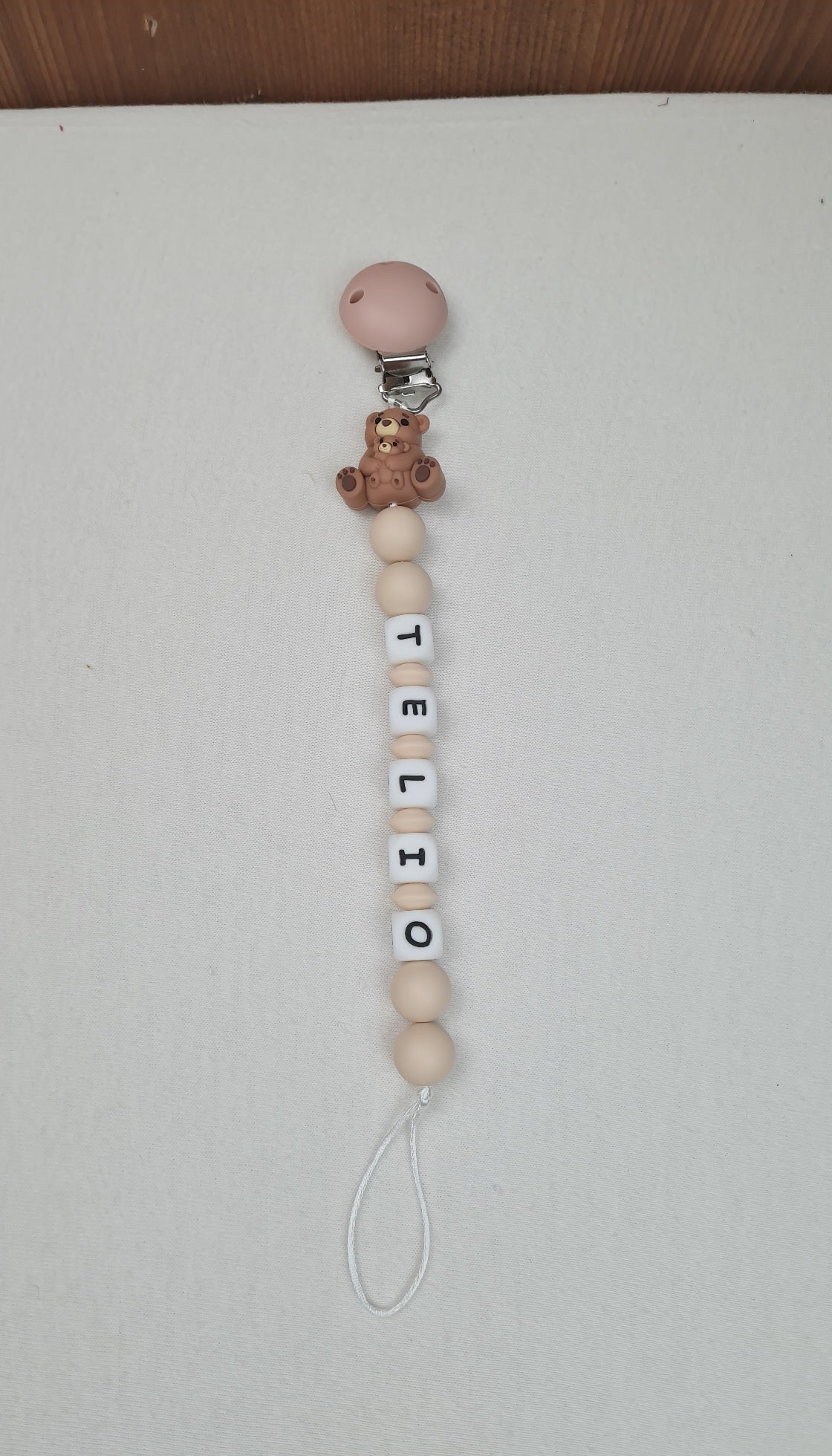 Attache Sucette A Perles En Silicone | Prénom Personnalisée | Maman Bébé Ourson