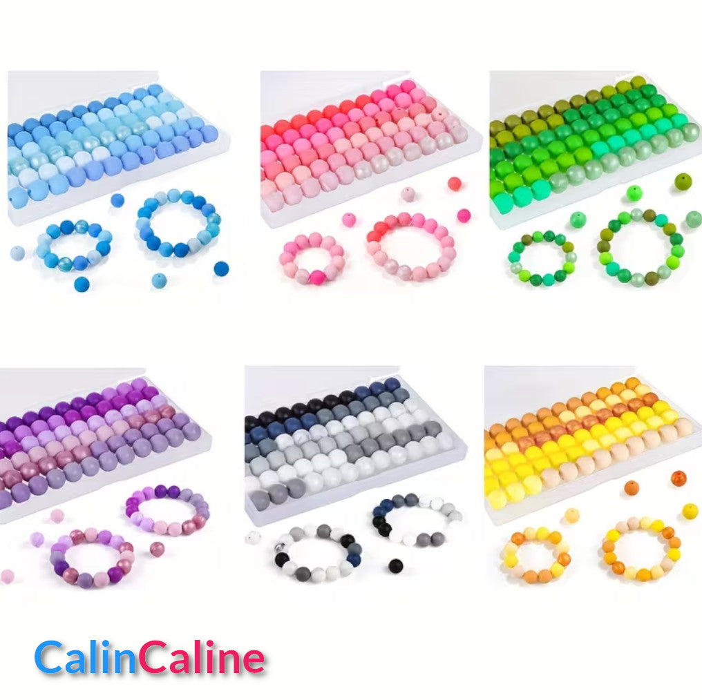 attache sucette silicone perles couleurs