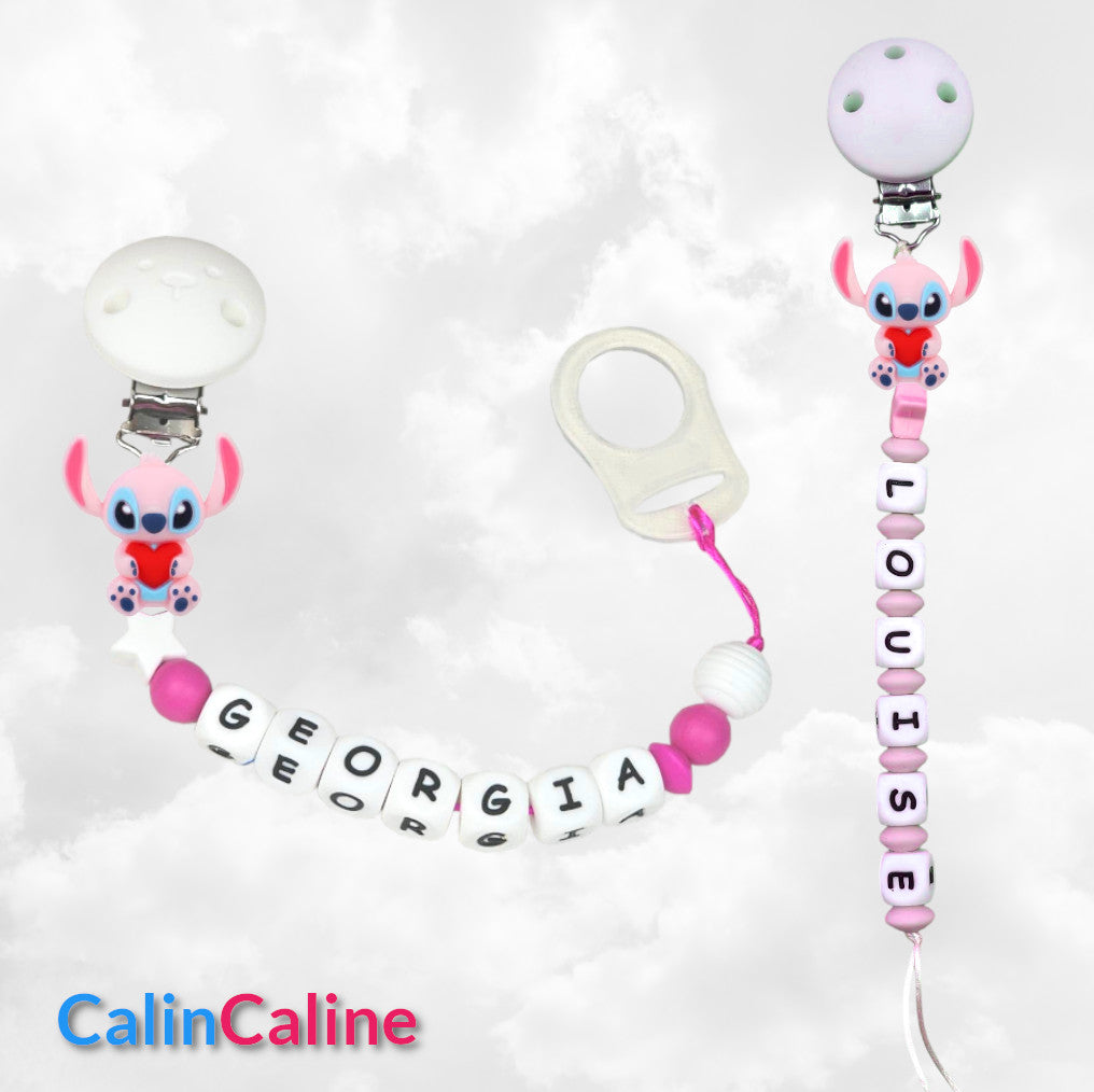 Attache Sucette A Perles En Silicone | Prénom Personnalisée | Angel Cœur