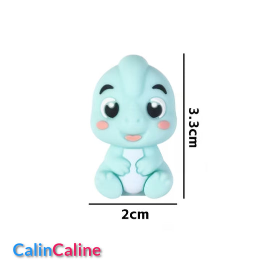 Attache Sucette A Perles En Silicone | Prénom Personnalisée | Baby Dino Menthe