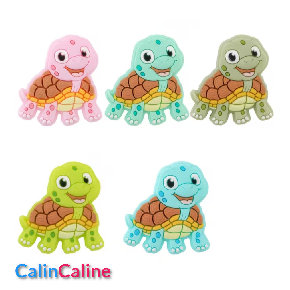 Attache Sucette A Perles En Silicone | Prénom Personnalisée | Tortue Happy