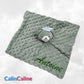 Doudou Mouchoir Ourson Vert Sage 35cm | Prénom Personnalisé