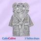 Peignoir éléphant enfant | Gris | Personnalisé avec prénom | 3 tailles