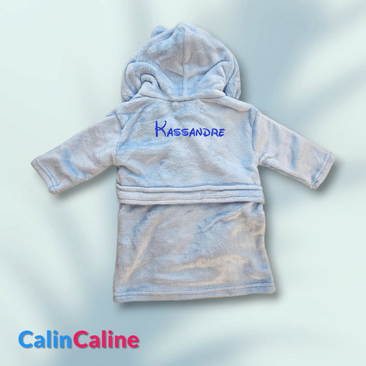 Peignoir enfant | Bleu ciel | Personnalisé avec prénom | 3 tailles