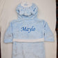 Peignoir ourson enfant | Bleu ciel | Personnalisé avec prénom | 3 tailles - Calincaline.be