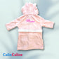 Peignoir ourson enfant | Rose | Personnalisé avec prénom | 3 tailles