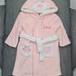 Peignoir ourson enfant | Rose | Personnalisé avec prénom | 3 tailles