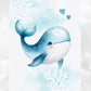 Couverture Plaid Bébé | Baleine Bleue | 70cm x 95cm | A Personnaliser