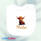 Personalized White Baby Bib | One Size | Figure of your choice