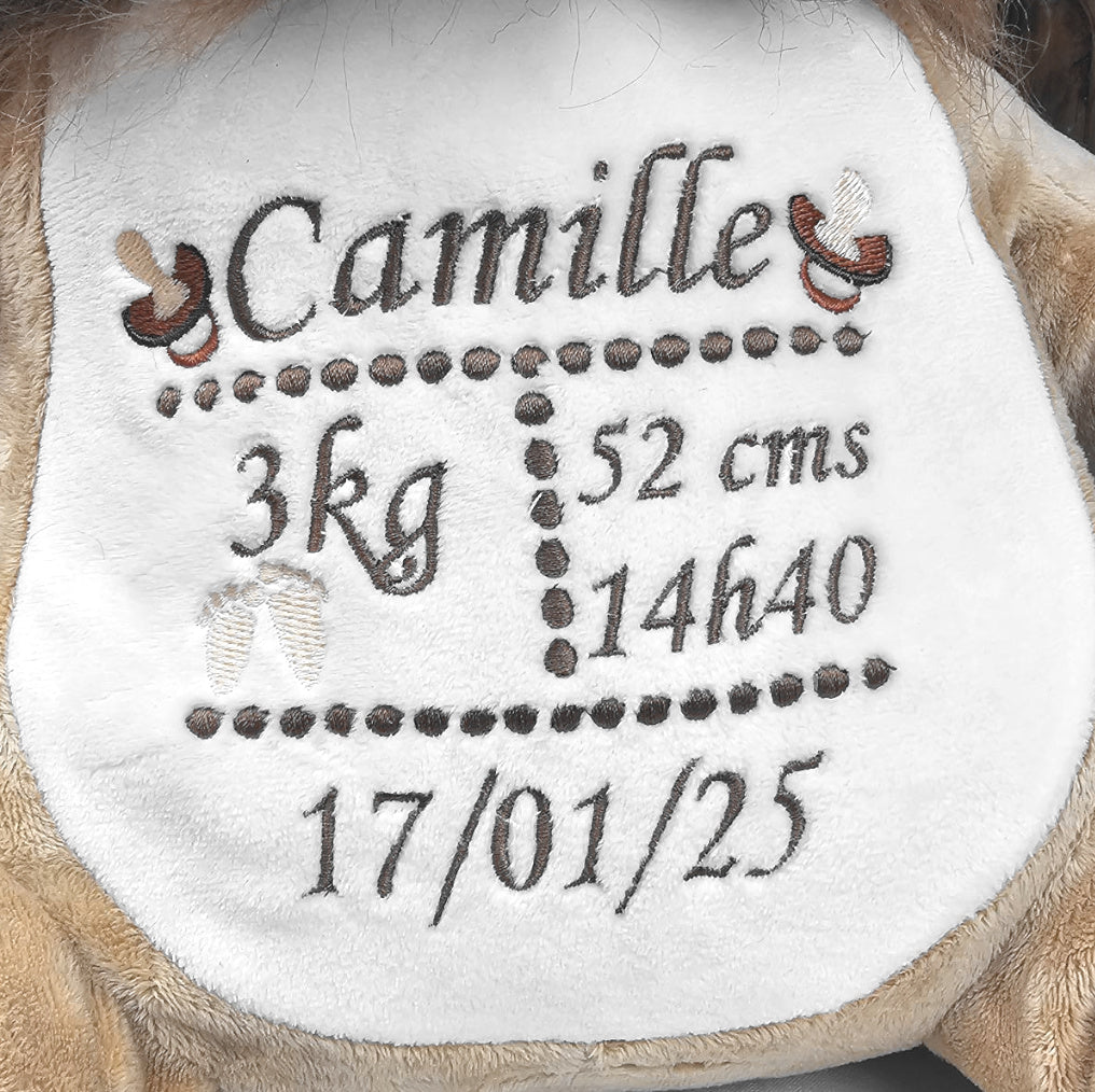 Peluche Mumbles Zippies Brodée | Girafe | A personnaliser - Calincaline.be