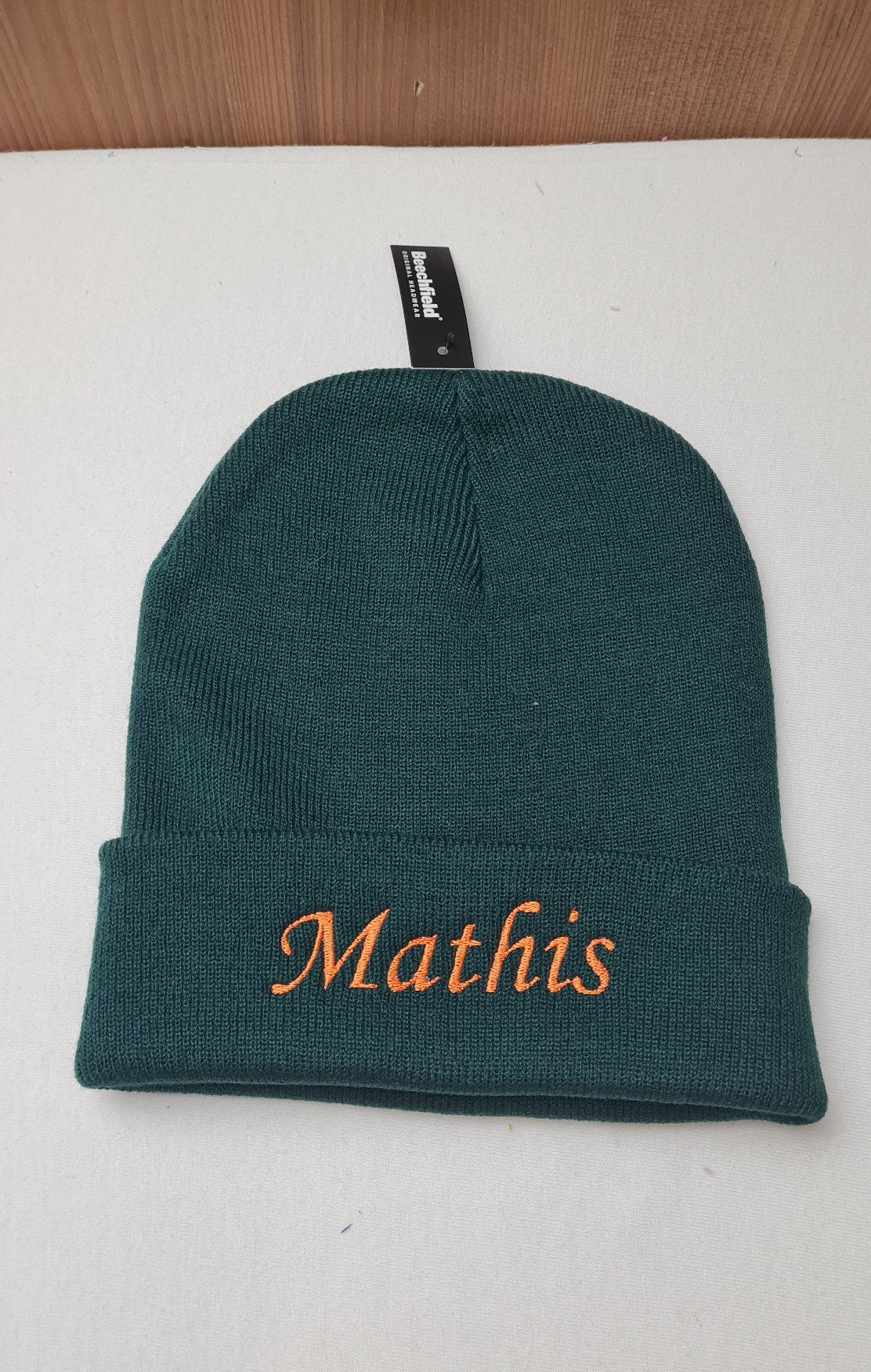 Bonnet Rabat Avec Prénom Brodé | Taille Unique | Vert Bouteille