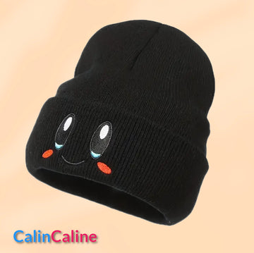 Bonnet Smile Noir Personnalisé Avec Prénom | Taille Unique
