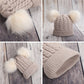 Bonnet Bébé Beige Personnalisé Avec Pompons | 3-18 mois