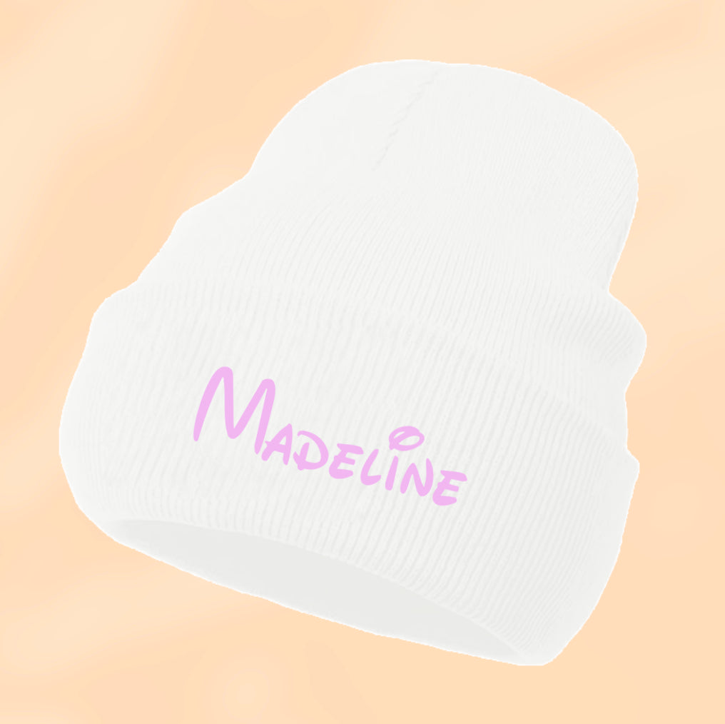 Personalized White Smile Hat With First Name | Unique size