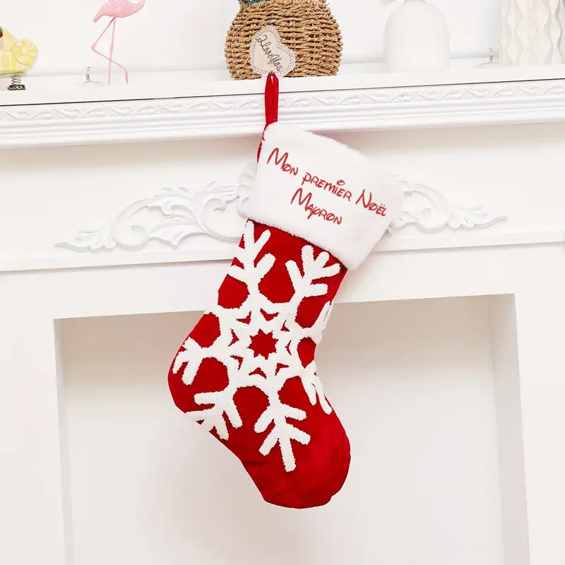 Personalized Red Christmas Boot | Snowflake | 38cm