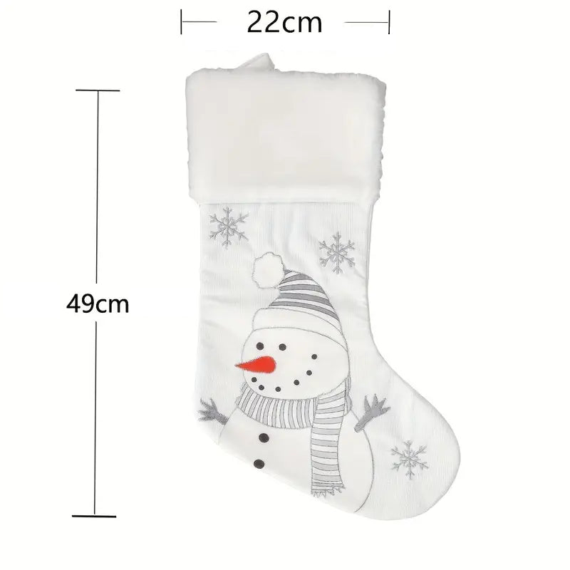 Personalized Christmas Boot | White with Fox | 49cm