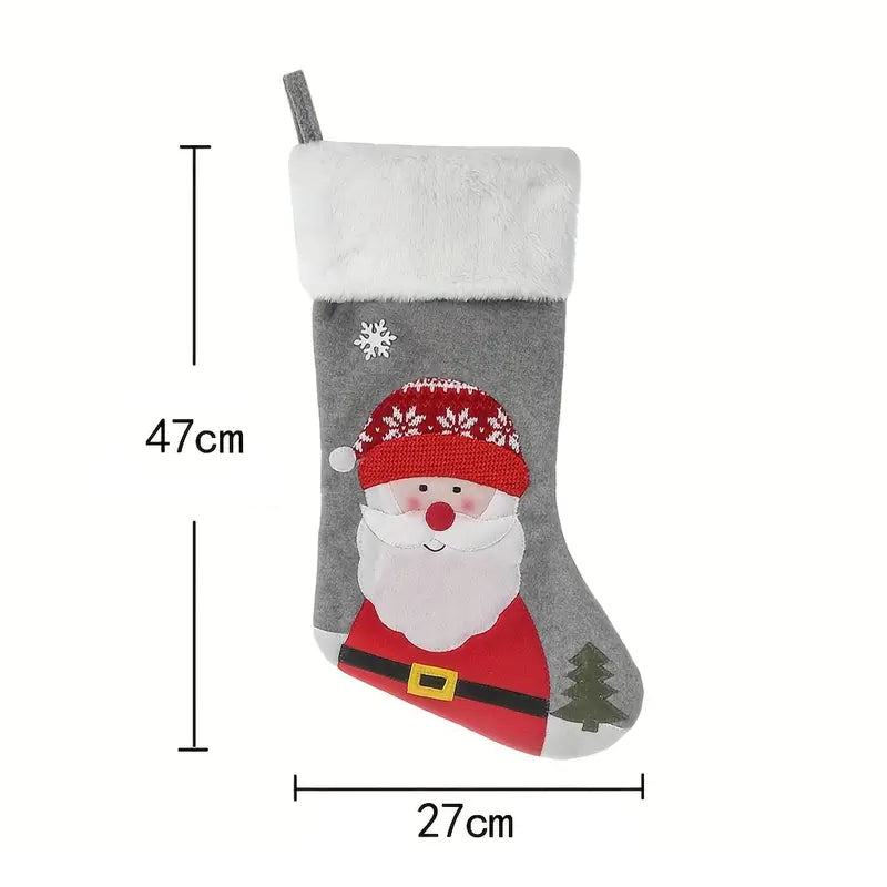 Botte de Noël Grise personnalisée | Bonhomme de Neige | 47cm