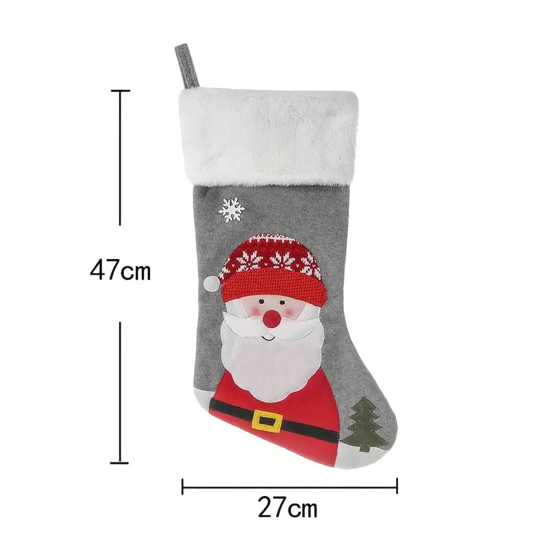 Personalized Gray Christmas Boot | Snowman | 47cm