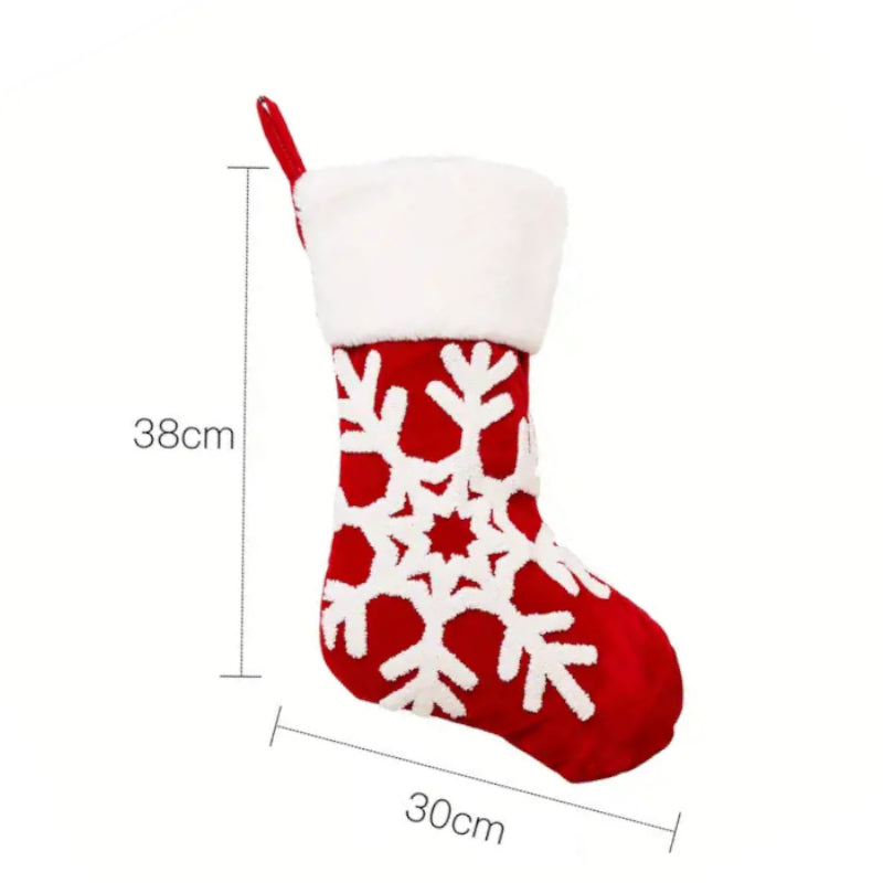 Botte de Noël Rouge personnalisée | Flocon de Neige | 38cm