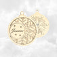 Boule de Noël 2D Plate en Bois 11cm | Flocon Uni | Gravure Personnalisée